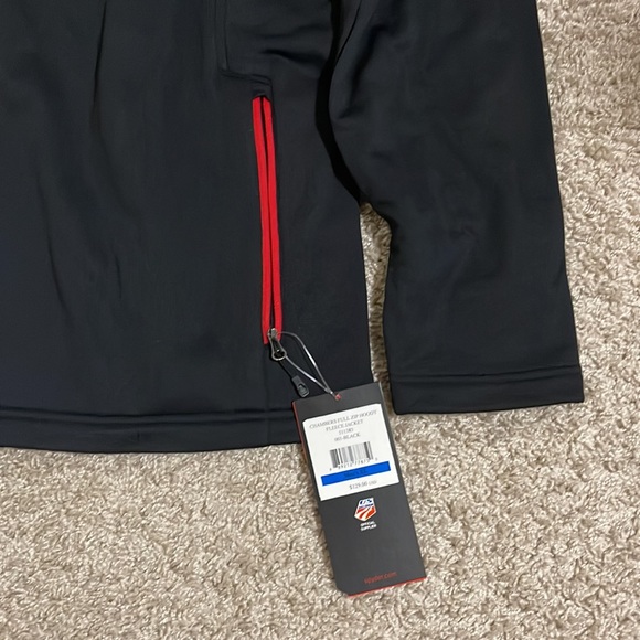 NWT Spyder Men's Chambers Full Zip Hard Face Tech Fleece Size XL (Black/Red) - Picture 6 of 10